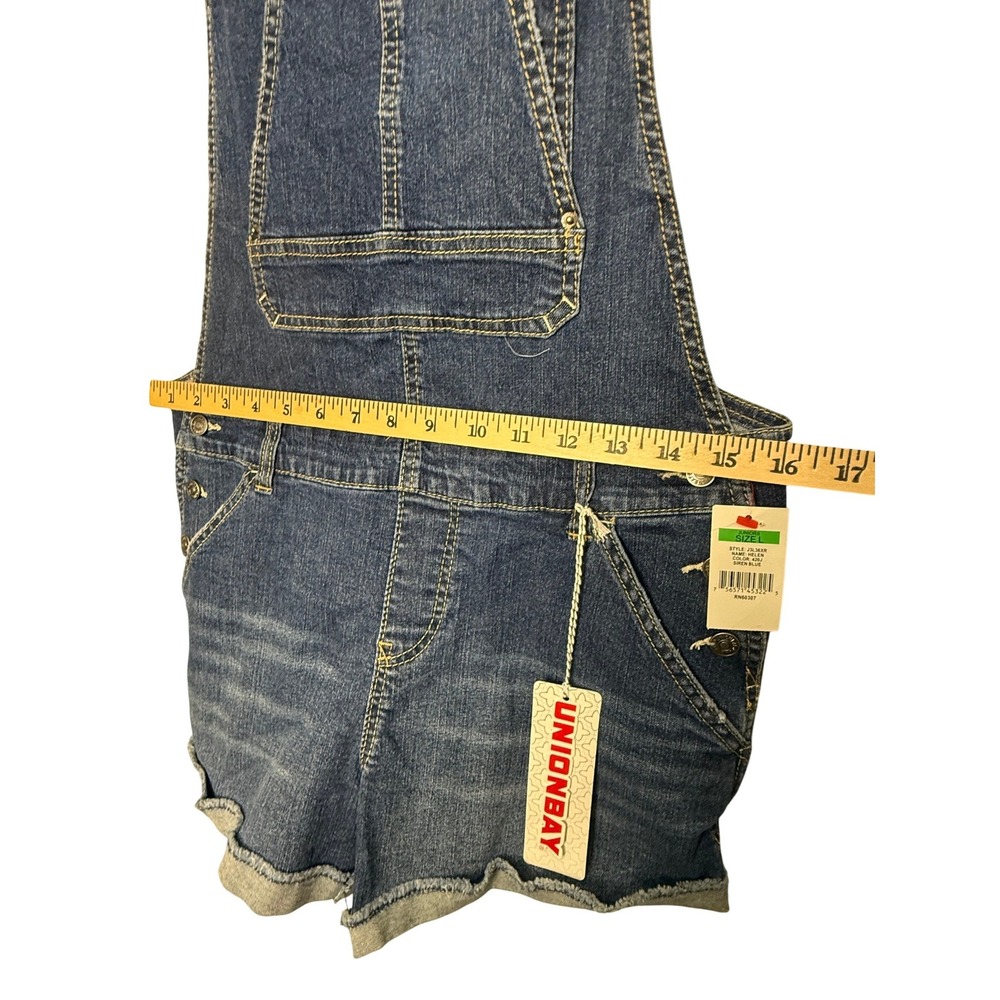 Unionbay NEW Denim Shortalls Large Dark Wash Summer Casual Beach Travel 90s Vibe - Picture 7 of 13